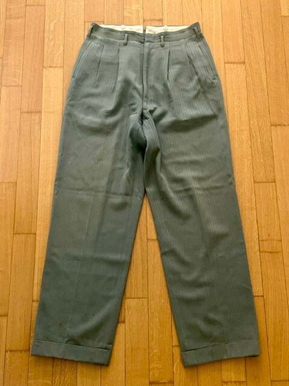 1960s Grey/Green Herringbone Trousers