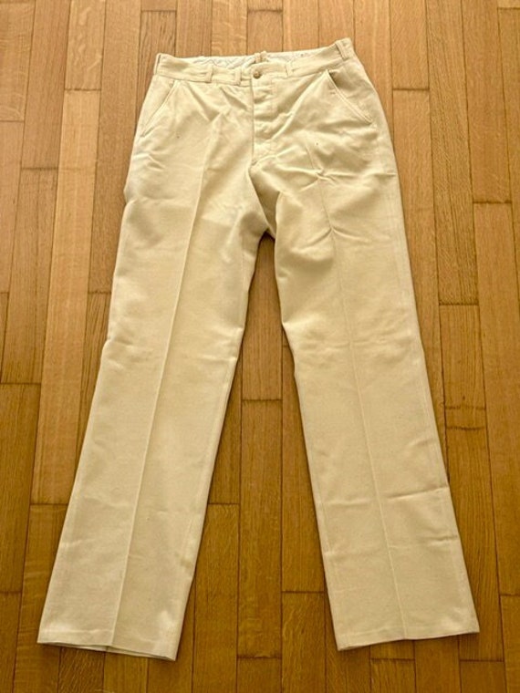 1970s Cream Wool Flared Trousers