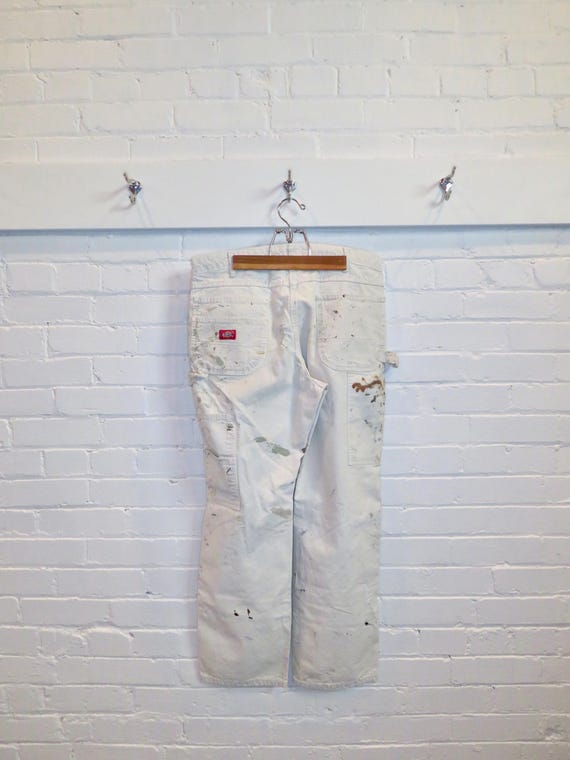 90s〜 Dickies × Duron Paint White Painter 1990s Dickies Distressed White Painter Work Pants 34x29 - Etsy