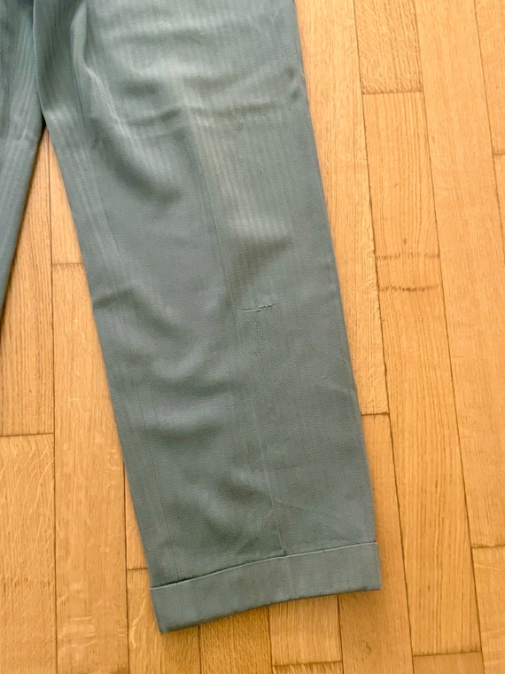1960s Grey/Green Herringbone Trousers - image 7