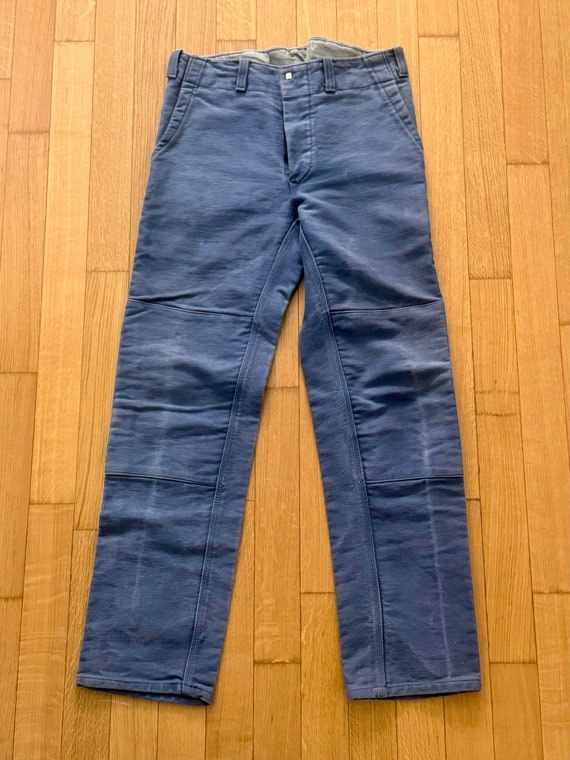 1980s Blue Moleskin Workwear Trousers