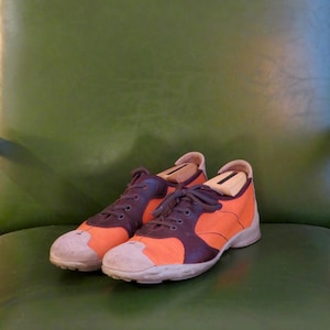 極美品 SS1990's PRAD SPORT ARCHIVE SNEAKER Pearl / Silver Patent leather and technical fabric Prada