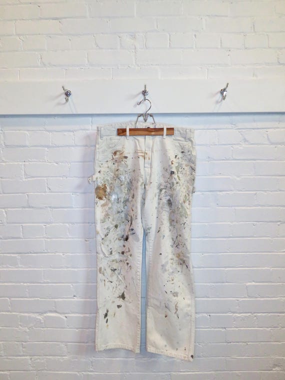 1990s Dickies Distressed White Painter Work Pants 34x29 - Etsy