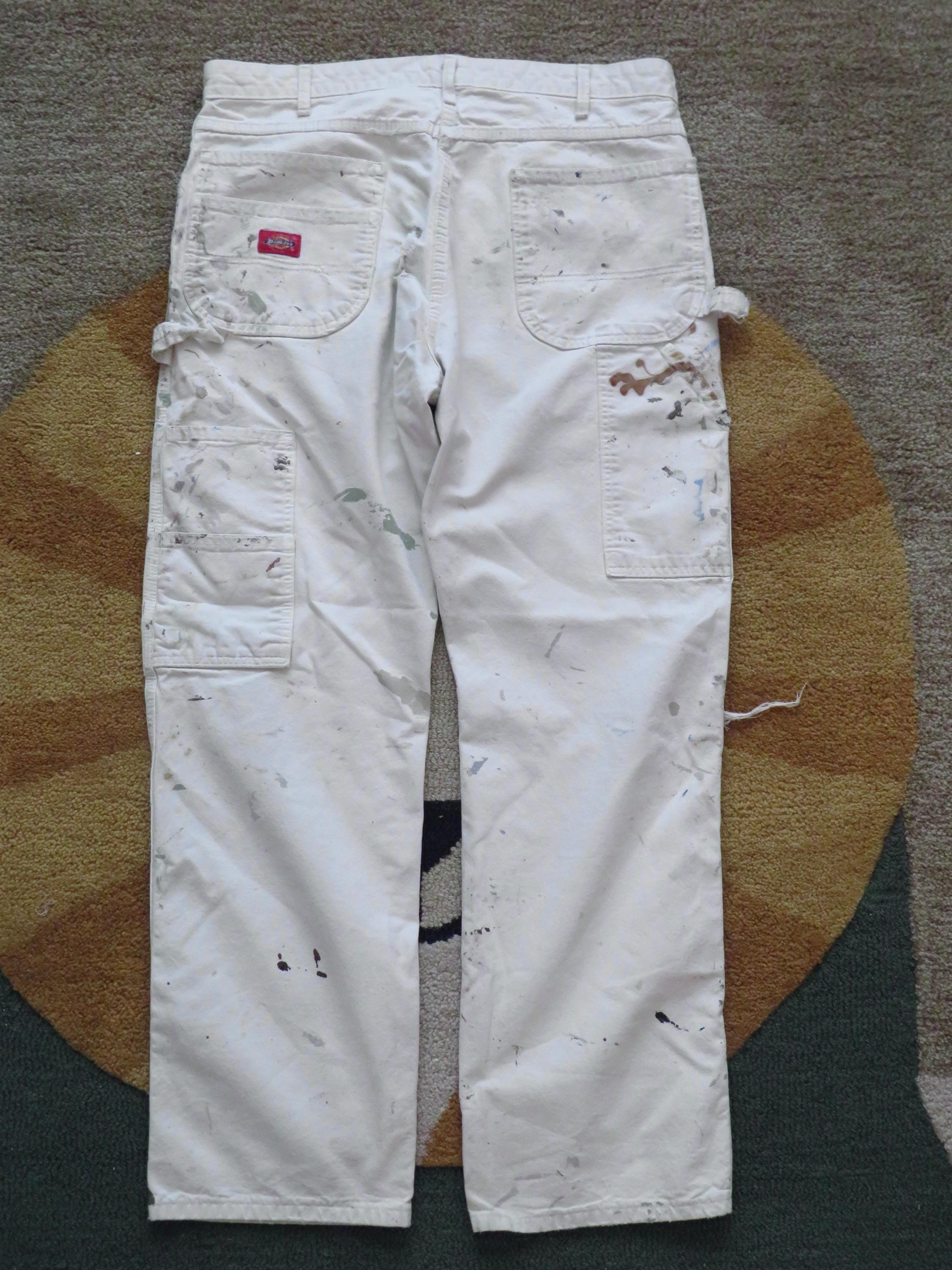 パンツ 90's Dickies Painter Pants White 1990s Dickies Distressed White Painter Work Pants 34x29 - Etsy
