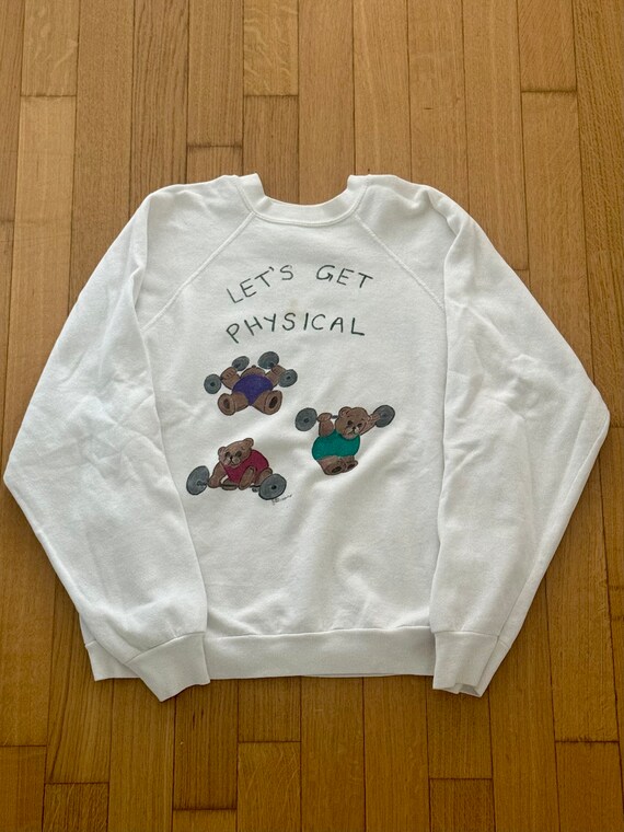 1990s Hand Drawn Let's Get Physical Sweatshirt - image 2