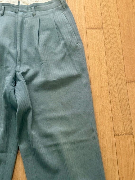 1960s Grey/Green Herringbone Trousers - image 5