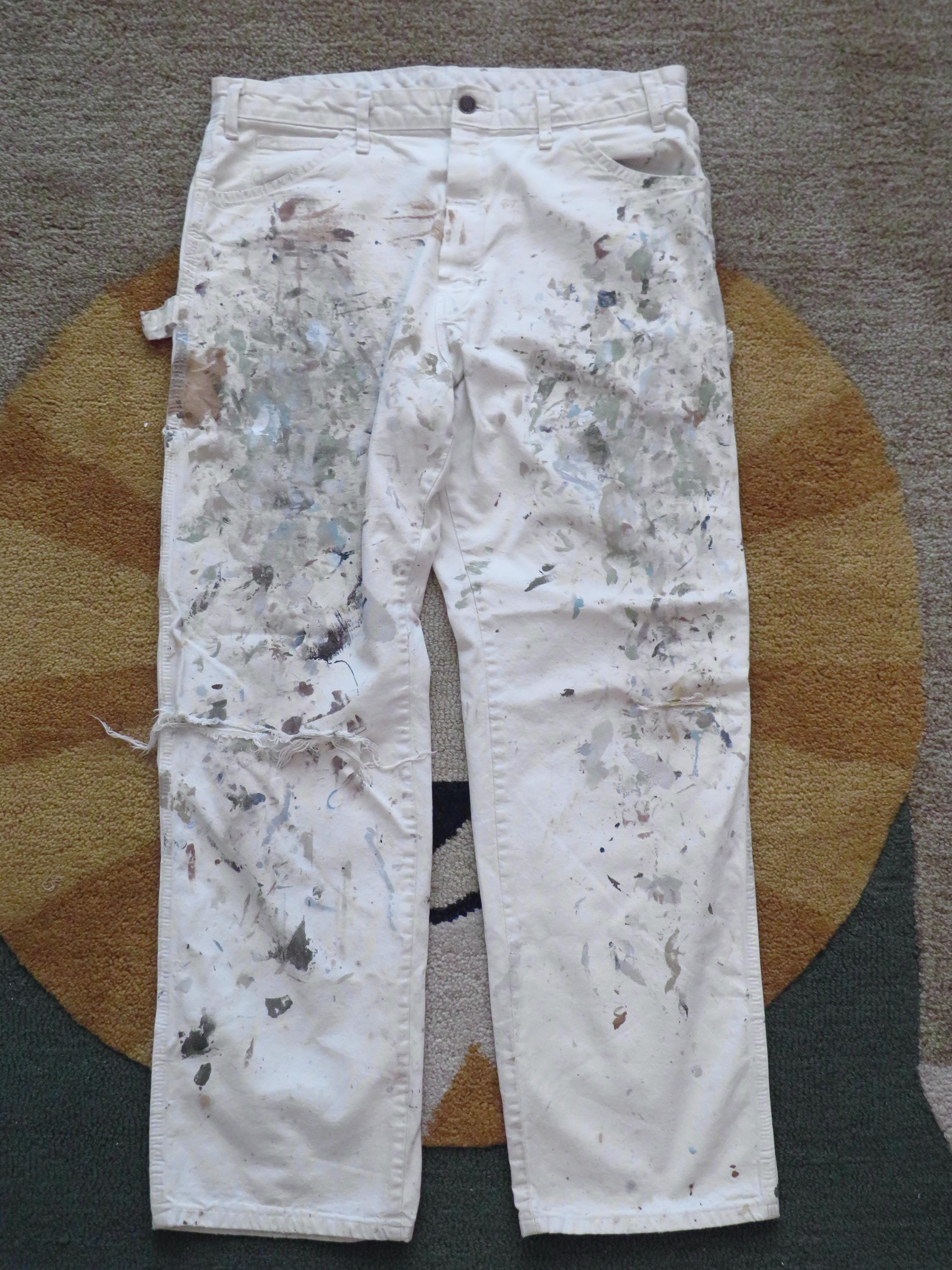 パンツ 90's Dickies Painter Pants White Vintage 90s Dickies Paint Work Pants Carpenter white 42x30