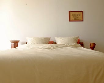 HAKARI - Duvet Set Plain Off- White unbleached Ranforce 100% Cotton