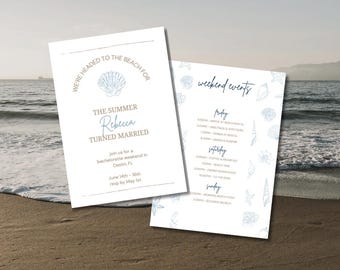 The Summer I Turned Married Bachelorette Party Themed Invitation & Itinerary