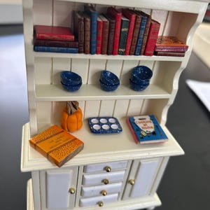 Dollhouse miniature hutch with all things included