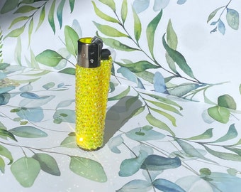 Rhinestone Clipper Lighter | Bling Refillable Lighter | Sparkly Bedazzled Lighter | Crystal Clipper Case