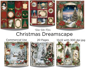 Christmas Digital Paper: Scrapbooking, Cards, Crafts (Digital Download)