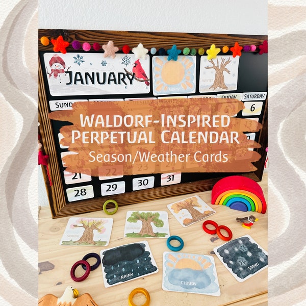 Watercolor Waldorf-Inspired Perpetual Calendar: Season/Weather Cards