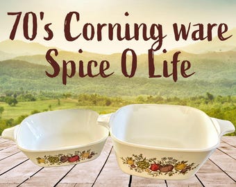 Vintage 70's Corning Ware Spice O' Life Petit Pans P-41 & P-43 (sold as a set)