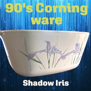 Rare 90s Corning Ware Casserole Dish: Shadow Iris Floral 700ml Square