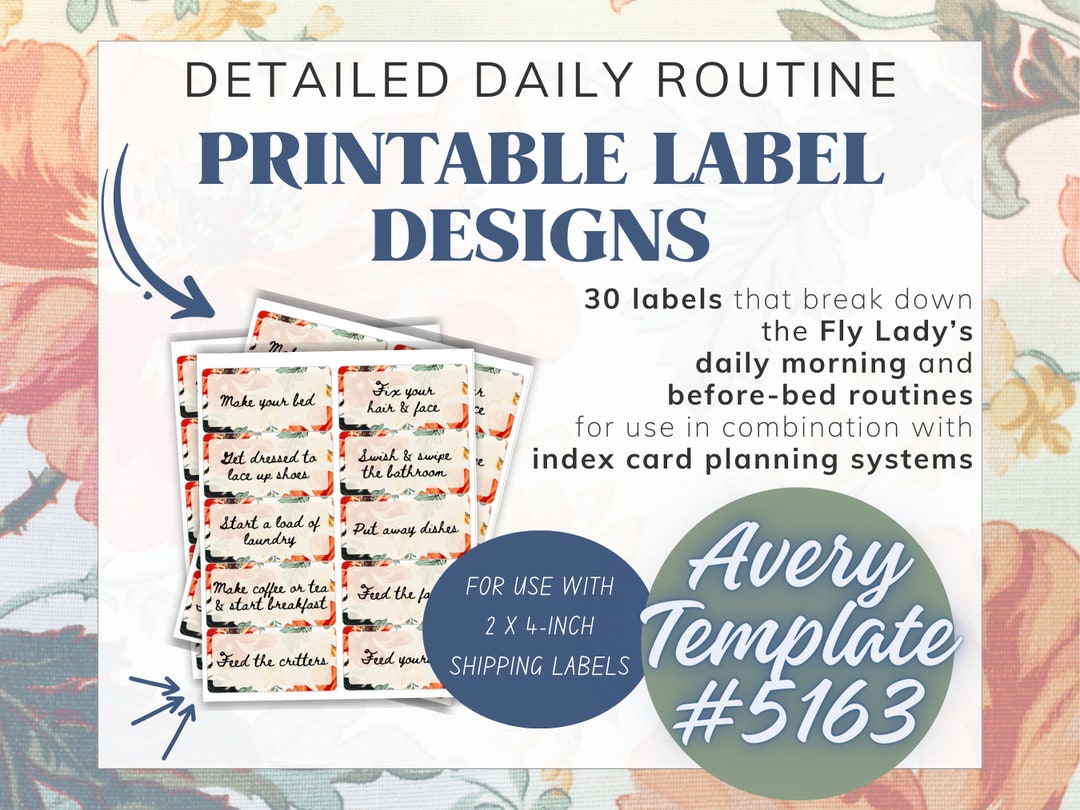 Floral Detailed Daily Routine Printable 2x4
