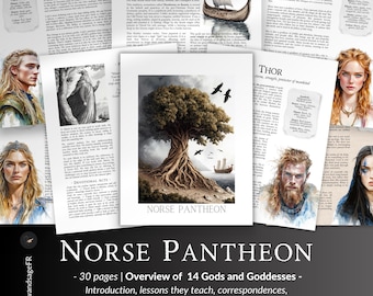Grimorio del Panteón Nórdico (PDF): Dioses y diosas nórdicos, resumen de la mitología, trabajo con deidades, imprimible para el Libro de las Sombras