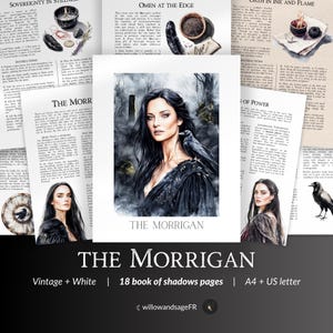 The Morrigan Printable Grimoire – Celtic Goddess of War, Magic & Prophecy, Book of Shadows BOS Pages, Deity Work Pages, Dark Goddess