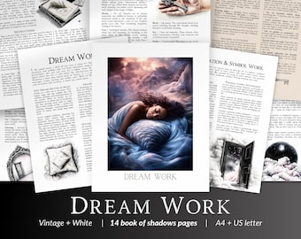 Dream Work Grimoire Page for Lucid Dreaming, Dream Symbols, and Night Magic – Printable Book of Shadows for Intuition and Sleep Rituals