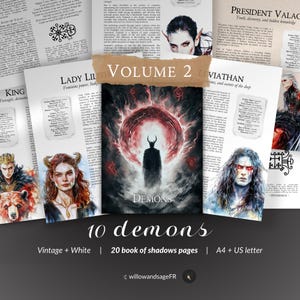 10 Demônios Vol.2, Demônios Grimório, Grimório Páginas, Lilith, Naamah, Mammon, Valac, Azazel, Stolas, Balam, Barbatos, Leviatã, Presidente Buer