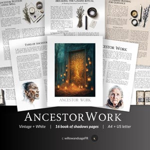 Ancestor Work Grimoire Pages PDF – Connecting with Ancestors, Family Magic, Ancestral Rituals, Printable for Book of Shadows