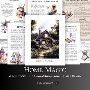 Páginas de Grimorio de Magia y Hearthcraft: Rituales de Casa de Brujería, Ollas de Cocción Lenta, Frascos de Hechizos, Recetas de Purificación – Libro de las Sombras (PDF)