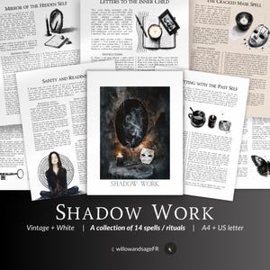 Shadow Work Journal Pages PDF – Inner Growth Prompts, Witchcraft Reflection, Self Journey, Grimoire Printable for Book of Shadows