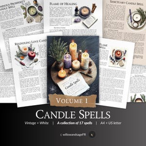 Pages du grimoire magique des bougies – Utilisations des bougies rituelles, signification des couleurs, lecture des flammes, création de sorts et pratique de la magie pour le Livre des ombres
