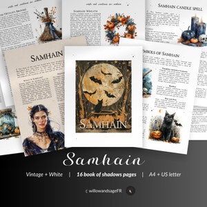 Samhain Grimoire Pages PDF – Sabbat Celebration, Ancestral Work, Seasonal Reflections, Witchcraft Prompts for Book of Shadows