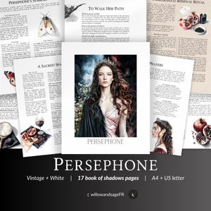 Goddess Persephone Book of Shadows Pages – Greek Mythology, Shadow Work, Dark Goddess PDF Grimoire