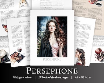 Goddess Persephone Book of Shadows Pages – Greek Mythology, Shadow Work, Dark Goddess PDF Grimoire