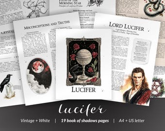 Lord Lucifer Book of Shadows Pages – Luciferian Pages, Demon Lore, Mythic Archetypes for Grimoire and Shadow Work Practice, Demonolatry
