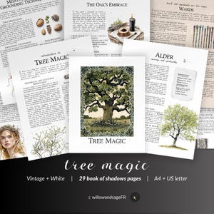 Tree Magic Grimoire Printable – Book of Shadows Pages on Tree Lore, Magical Woods, Elemental Work, and Nature-Based Witchcraft Practices