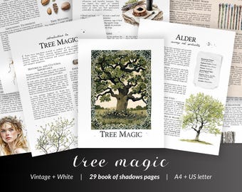 Grimorio di Magia degli Alberi Stampabile – Pagine del Libro delle Ombre sulla Tradizione degli Alberi, Boschi Magici, Lavoro Elementale e Pratiche di Stregoneria basate sulla Natura