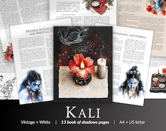 Kali Grimoire Pages PDF – Dark Goddess of Transformation, Shadow Work, Devotional Practice, Printable for Book of Shadows