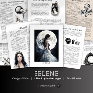 Selene Goddess Grimoire Pages PDF – Moon Witch, Divine Feminine Energy, Working With Selene, Printable for Book of Shadows