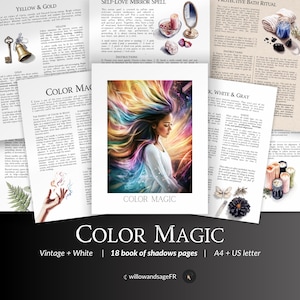 Color Magic Book of Shadows Pages – Color Correspondences, Candle Magic, Ritual Symbolism, Grimoire Printable for Witchcraft & Energy Work