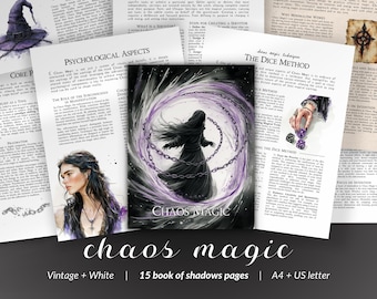 Chaos Magic Grimoire Pages – Book of Shadows Printable for Sigils, Energy Work, and Personal Power Rituals, Chaos Witchcraft