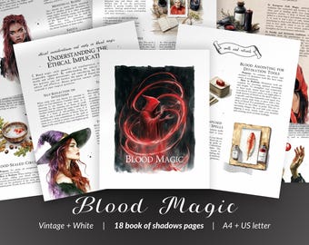 Páginas del Grimorio de Magia de Sangre: Simbolismo, Práctica Ética, Uso Elemental, Ofrendas y Trabajo Energético Personal para el Libro de las Sombras (Imprimible)