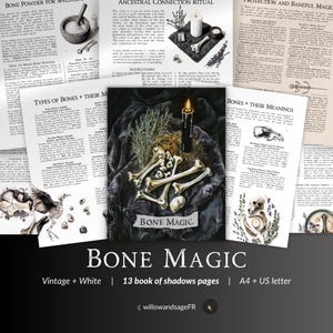 Knochenmagie Grimoire Seiten PDF - Knochenmagie arbeiten, Knochensymbole, Knochensymbole, Knochenmagie, Printable für das Buch der Schatten