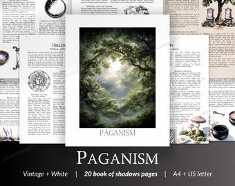 Libro de las Sombras del paganismo (imprimible): Creencias y tradiciones paganas, páginas de grimorio de la religión pagana moderna, guía del paganismo, trabajo con la divinidad.