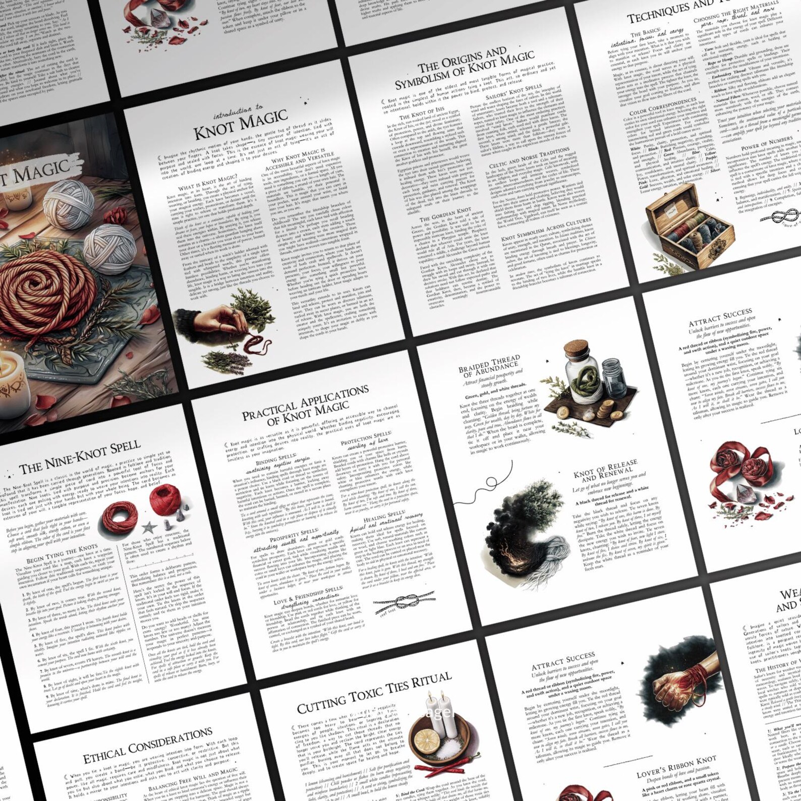 Threads Magic Spells Knot & Cord Magic Grimoire Printable – Book of Shadows Pages for Spell ...