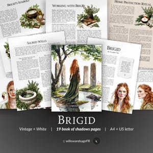 Brigid Grimoire Pages PDF – Irish Goddess of Fire, Sacred Flame Magic, Devotion Rituals, Witchcraft Practice Printable Book of Shadows
