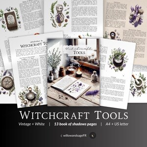 Witchcraft Tools Grimoire Pages – Altar Items, Symbolism, Ritual Use, Tool Cleansing & Magical Practice for Book of Shadows Printable