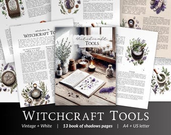 Witchcraft Tools Grimoire Pages – Altar Items, Symbolism, Ritual Use, Tool Cleansing & Magical Practice for Book of Shadows Printable