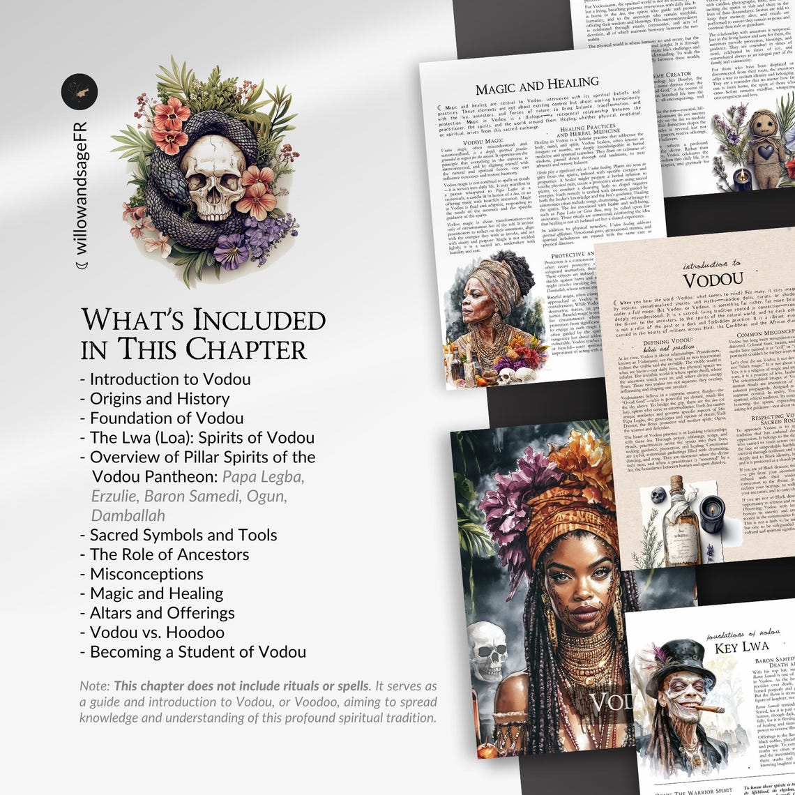 Vodou and Voodoo Grimoire Pages Printable, African Diaspora ...