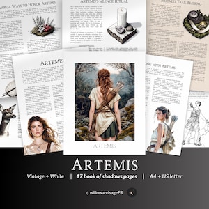 Artemis Goddess Grimoire PDF – Moon Magic, Wild Hunt, Greek Myth and Ritual, Divine Feminine Energy, Printable for Book of Shadows