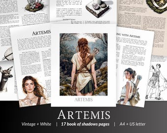 Artemis Goddess Grimoire PDF – Moon Magic, Wild Hunt, Greek Myth and Ritual, Divine Feminine Energy, Printable for Book of Shadows