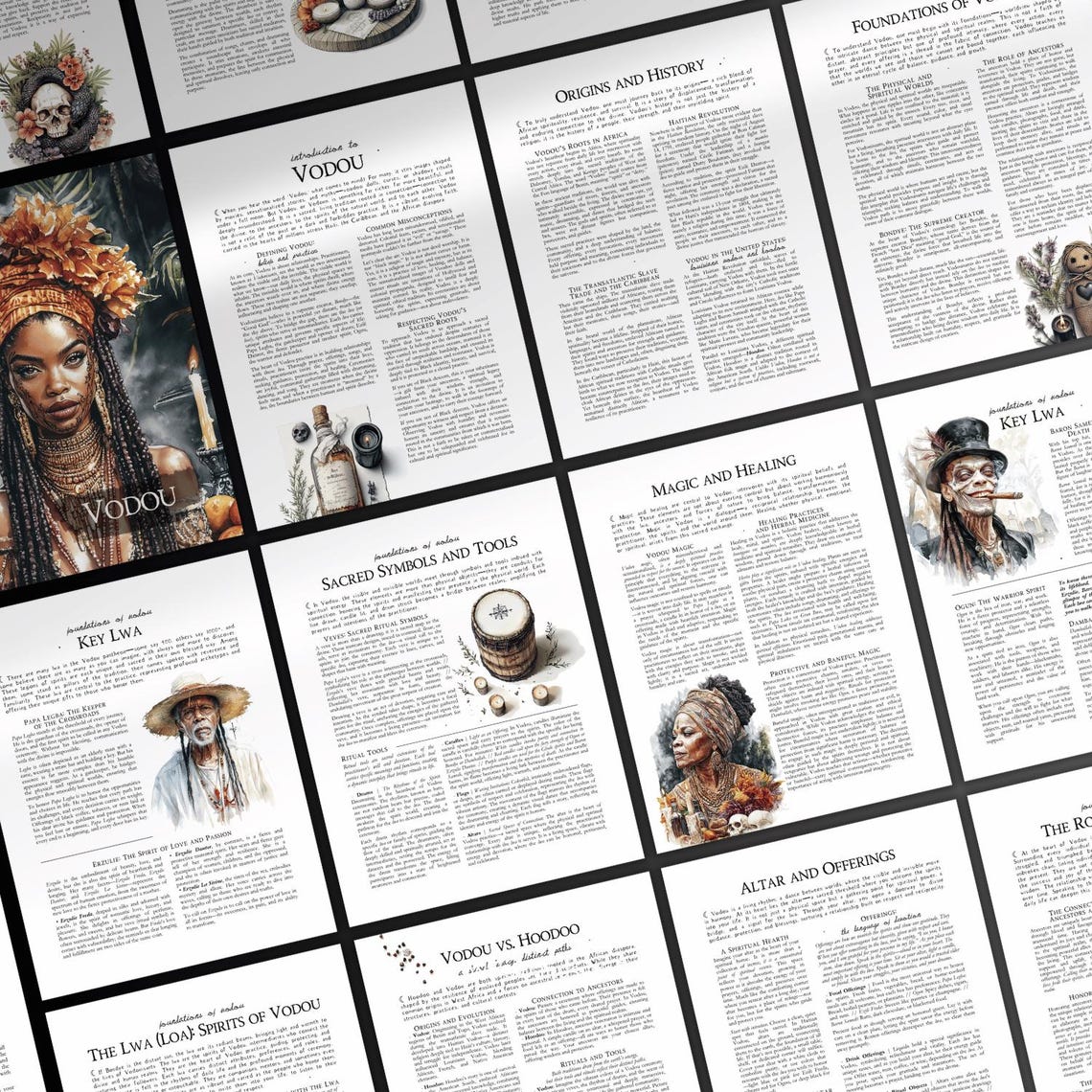 Vodou and Voodoo Grimoire Pages Printable, African Diaspora ...