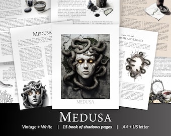 Medusa Witchcraft Grimoire PDF – Myth, Shadow Work, Working with Medusa,  Snake Magic, Printable Pages for Book of Shadows Exploration